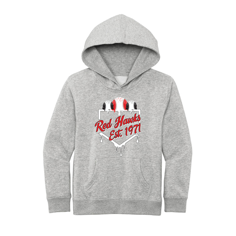 The Red Hawks Baseball | Youth Light Heather Grey Hoodie