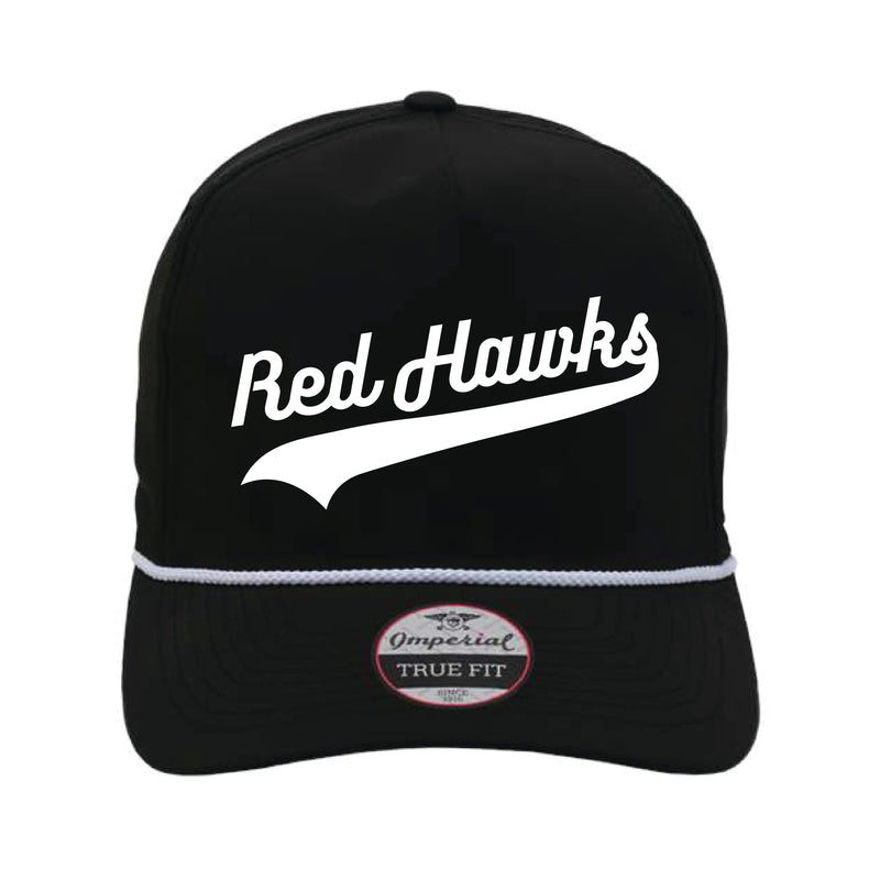 The Red Hawks Swoosh | Embroidered Black/ White Imperial Cap