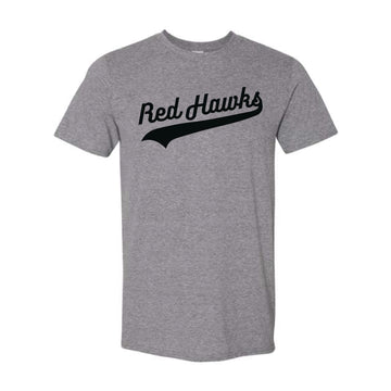 The Red Hawks Swoosh | Adult Graphite Heather Tee