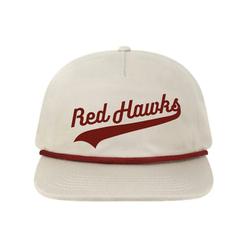 The Red Hawks Swoosh | Embroidered Cream LOCALE Rope Cap