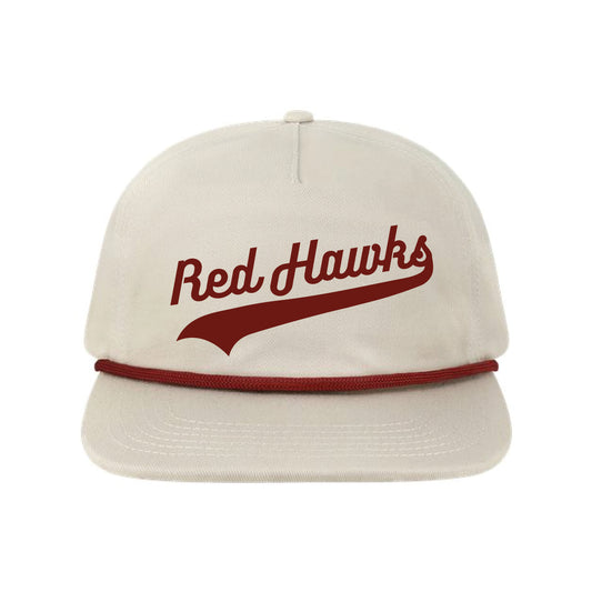 The Red Hawks Swoosh | Embroidered Cream LOCALE Rope Cap