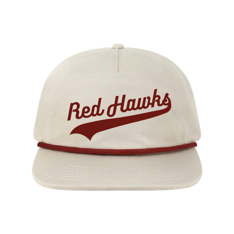 The Red Hawks Swoosh | Embroidered Cream LOCALE Rope Cap