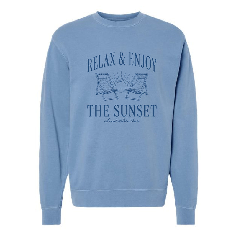 The Relax & Enjoy | Pigment Light Blue Crewneck Sweatshirt