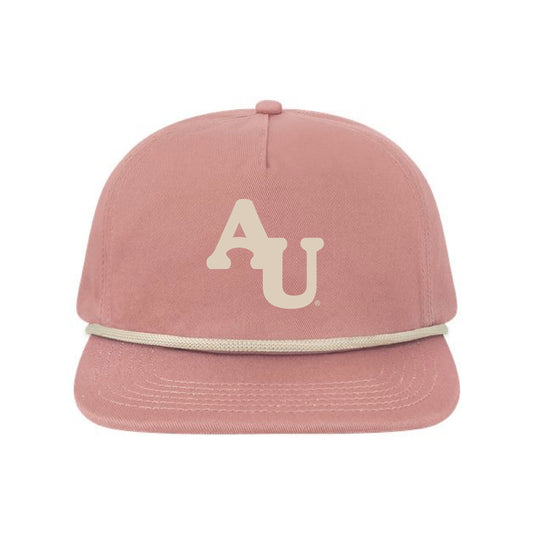 The Retro AU | Embroidered Rose/ Cream Rope Cap