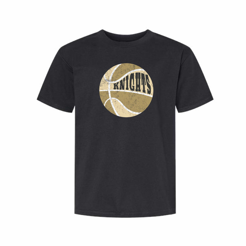 The Retro Basketball Multi | Youth Pitch Black Tee