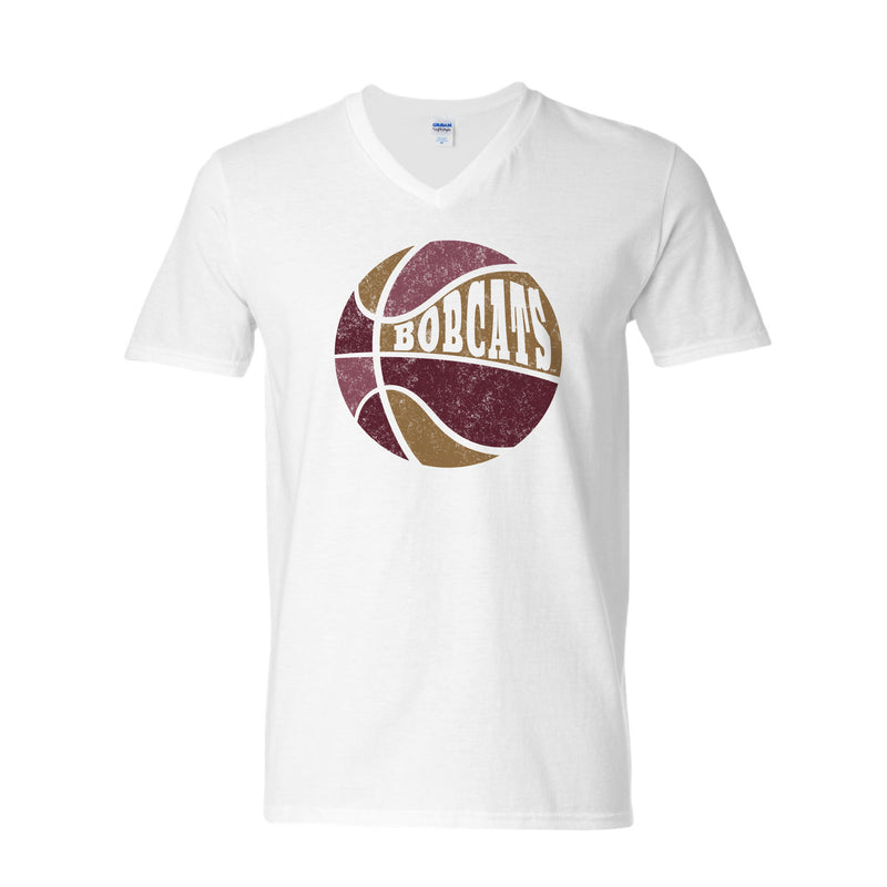 The Retro Bobcats Bball | White V-Neck Tee