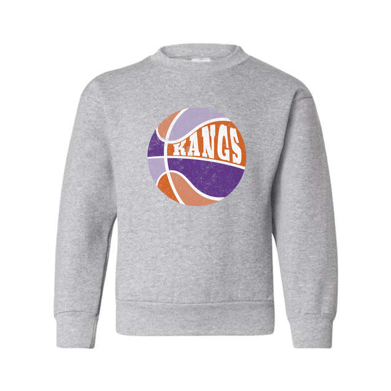 The Retro Kangs Basketball | Light Steel Youth Crewneck Sweatshirt