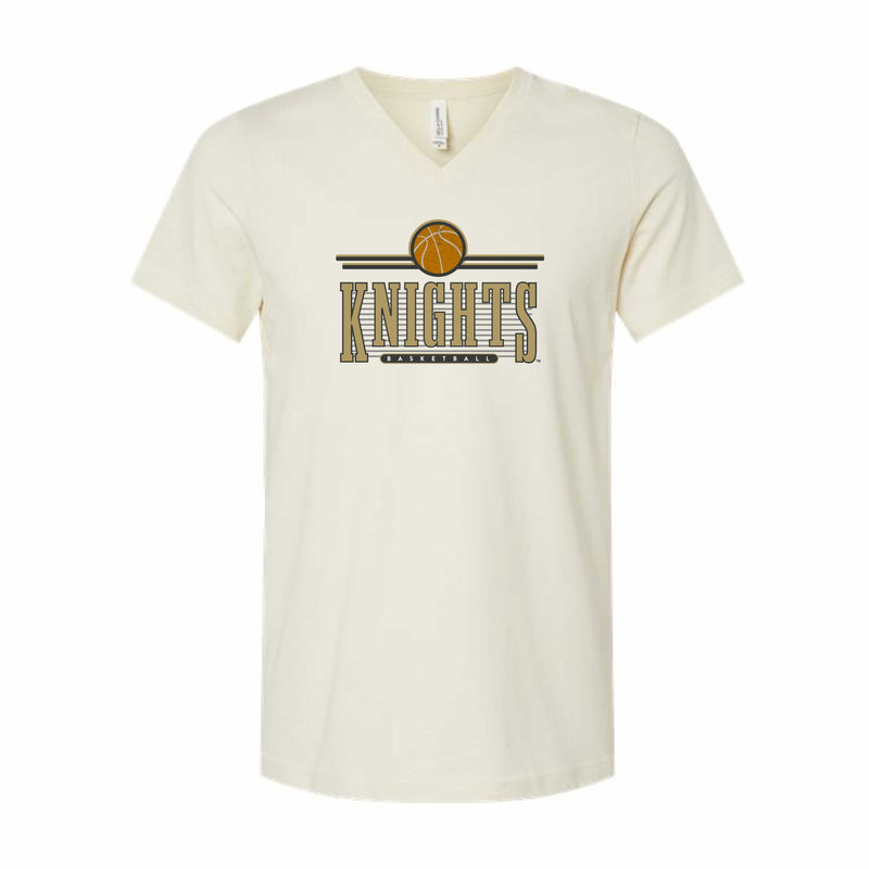 The Retro Knights Basketball | Natural V-Neck Tee