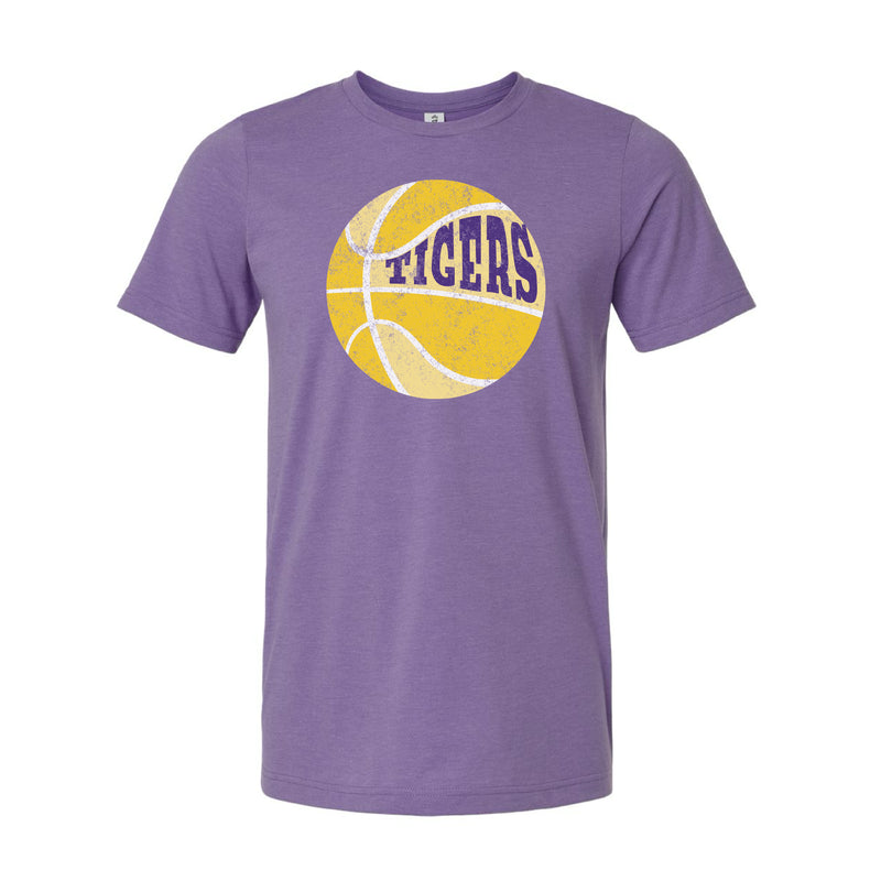 The Retro Tigers Bball LSU | Heather Deep Purple Tee