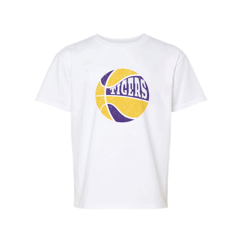 The Retro Tigers Bball LSU | Youth White Tee