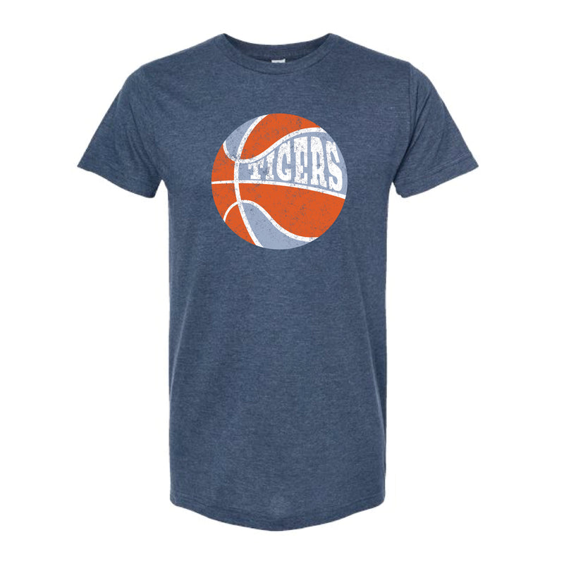 The Retro Tigers Bball | Heather Navy Tee