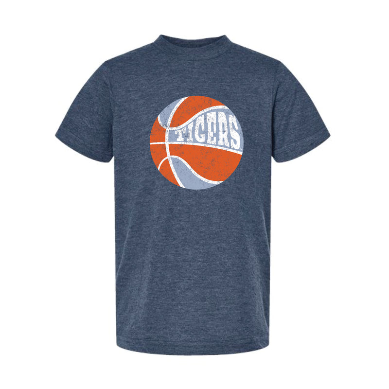 The Retro Tigers Bball | Youth Heather Denim Tee