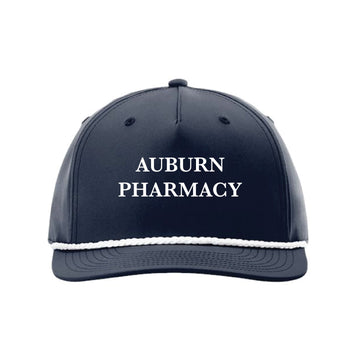 The Auburn Pharmacy | Embroidered Navy/White Braided Performance Cap