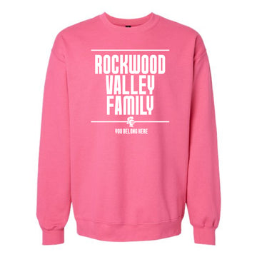 The Rockwood Valley Family Block | Pink Lemonade Crewneck Sweatshirt