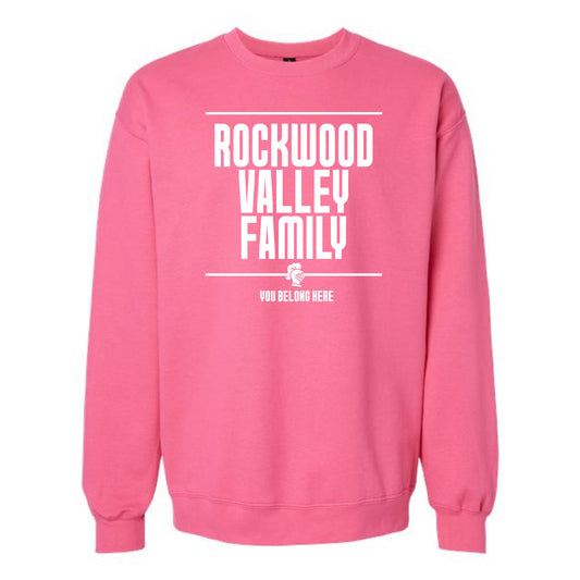 The Rockwood Valley Family Block | Pink Lemonade Crewneck Sweatshirt