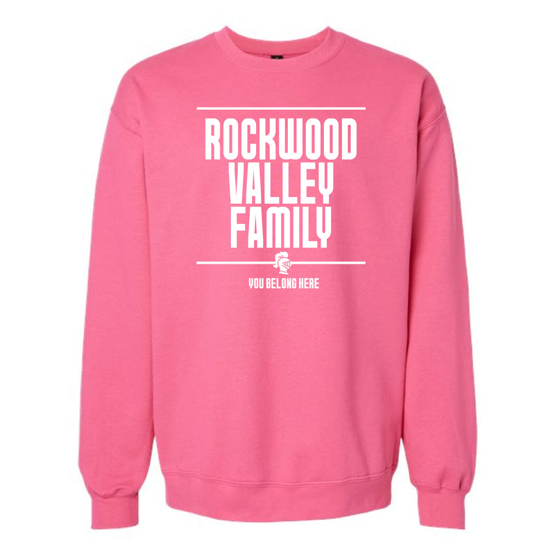 The Rockwood Valley Family Block | Pink Lemonade Crewneck Sweatshirt