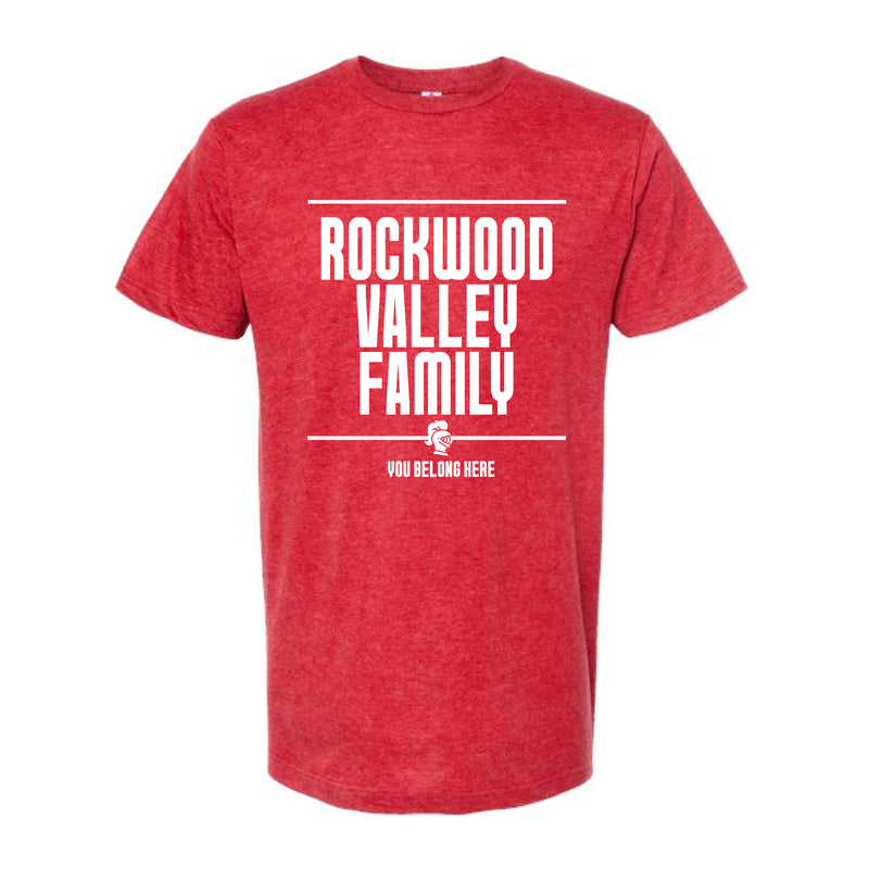 The Rockwood Valley Family Block | Oversized Heather Red Tee