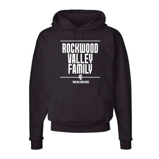 The Rockwood Valley Family Block | Black Hooded Sweatshirt