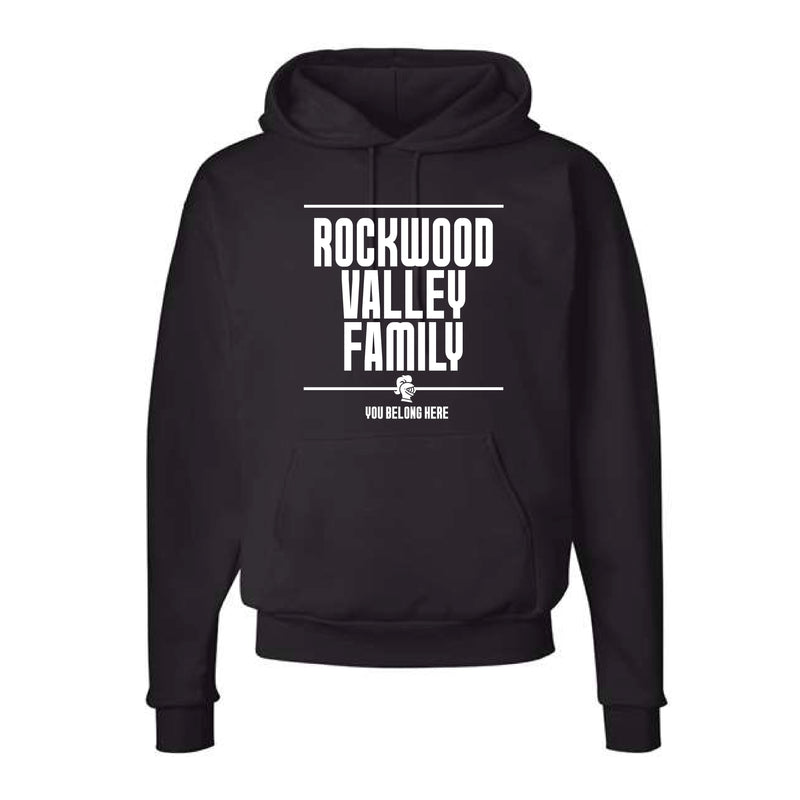 The Rockwood Valley Family Block | Black Hooded Sweatshirt