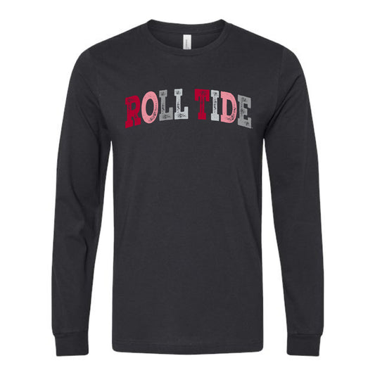The Roll Tide Multi Arch | Vintage Black Long Sleeve Tee