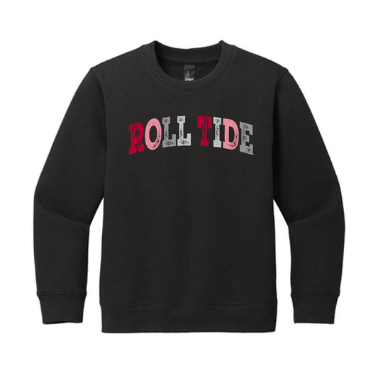 The Roll Tide Arch Multi | Youth Black Sweatshirt