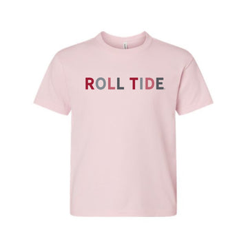 The Roll Tide Multi | Youth Soft Pink Tee