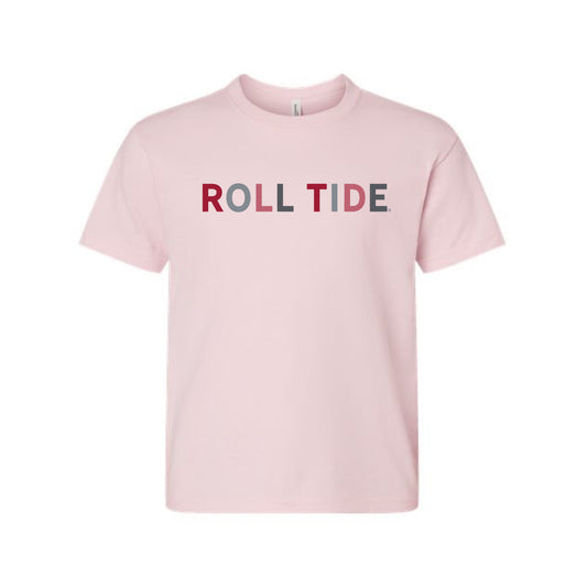 The Roll Tide Multi | Youth Soft Pink Tee