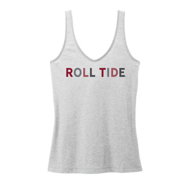 The Roll Tide Multi | Light Grey Heather Vneck Tank