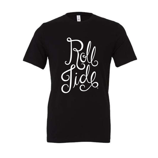 The Roll Tide Script | Black Tee