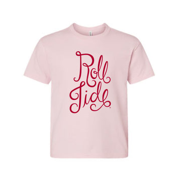The Roll Tide Script | Youth Soft Pink Tee