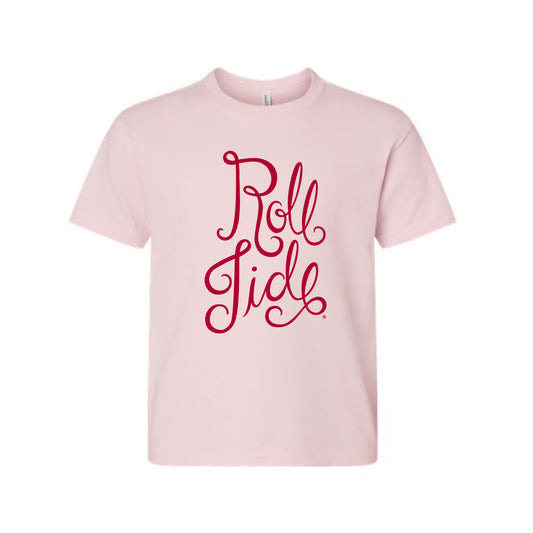 The Roll Tide Script | Youth Soft Pink Tee