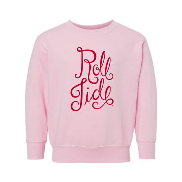 The Roll Tide Script | Toddler Pink Sweatshirt