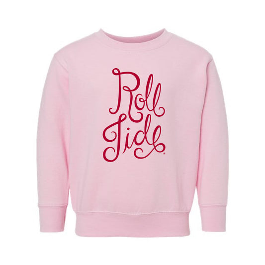 The Roll Tide Script | Toddler Pink Sweatshirt