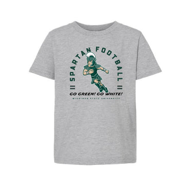 The Running Sparty | Youth Heather Grey Tee