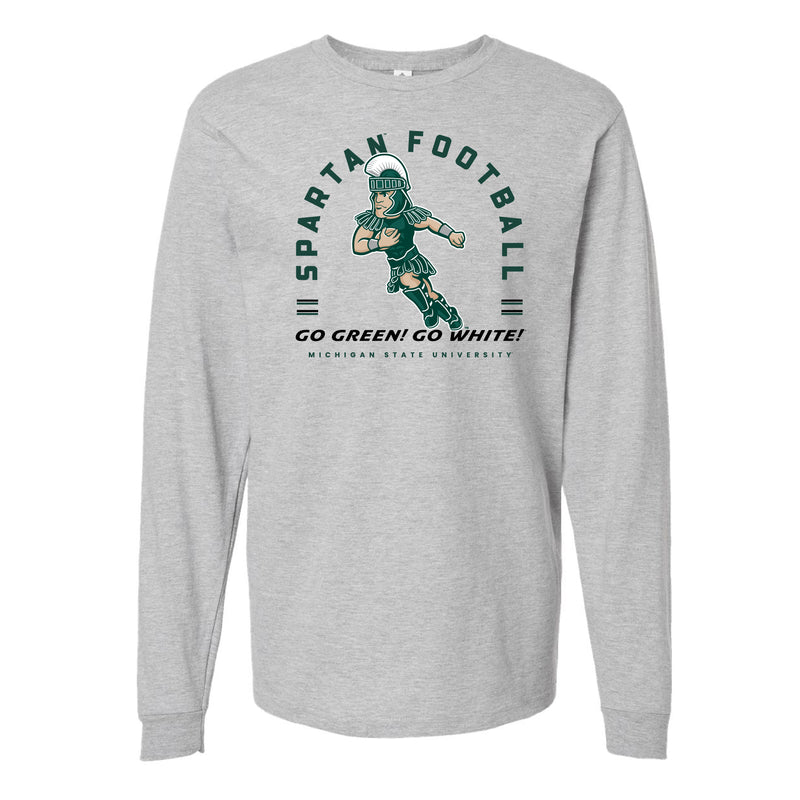 The Running Sparty | Heather Grey Long Sleeve