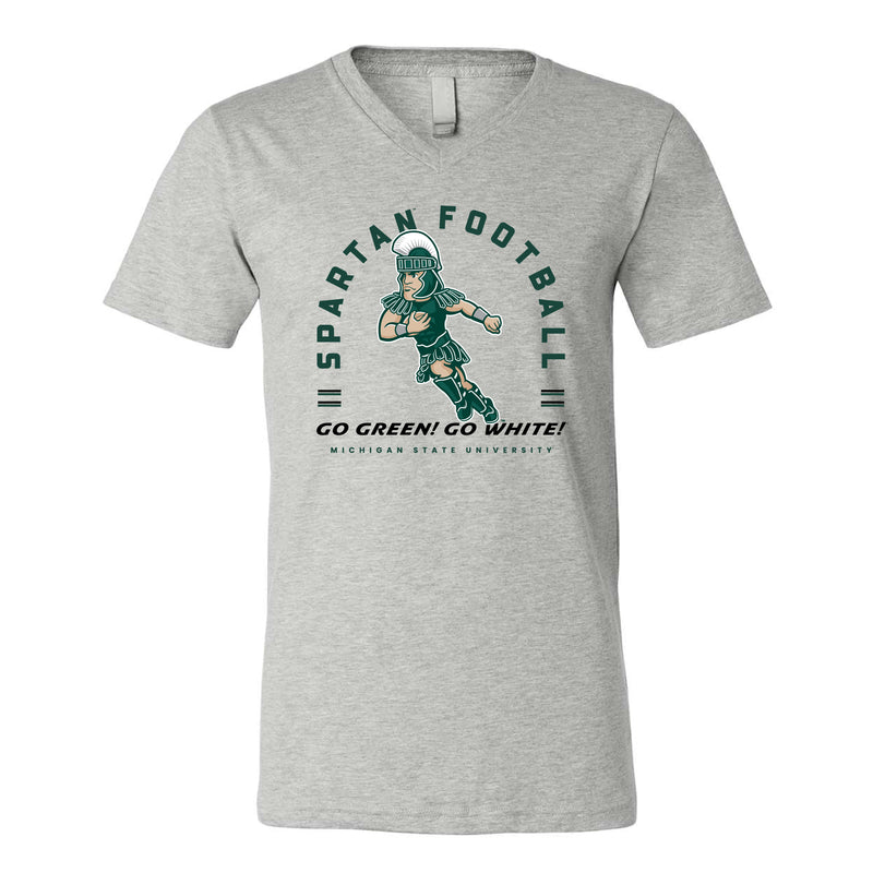 The Running Sparty | Athletic Heather V-Neck Tee