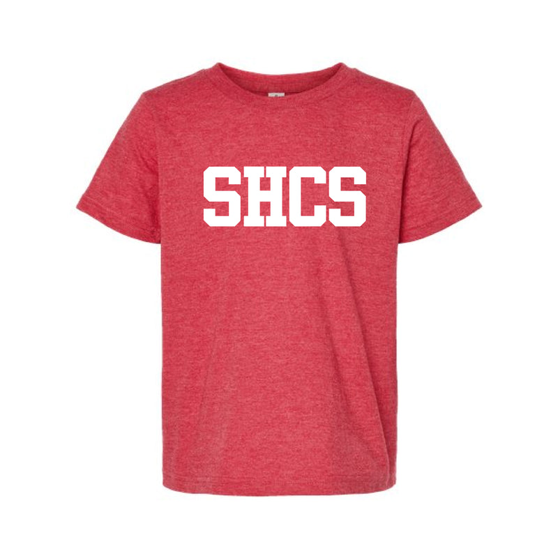 The Sacred Heart Monogram | Heather Red Oversized Youth Tee