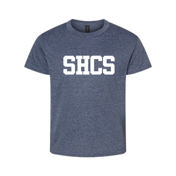 The Sacred Heart Monogram | Heather Navy Youth Tee