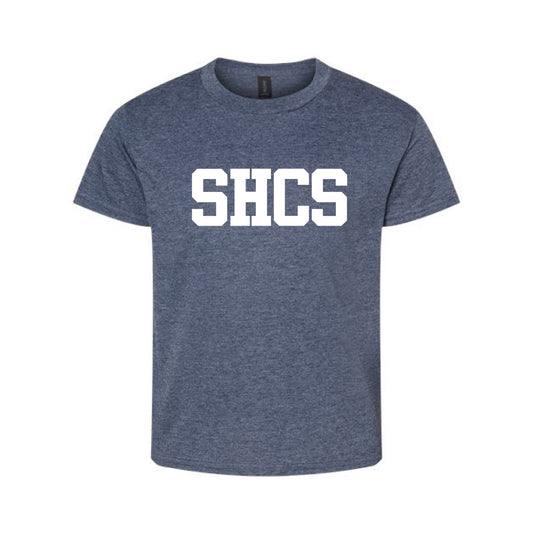 The Sacred Heart Monogram | Heather Navy Youth Tee
