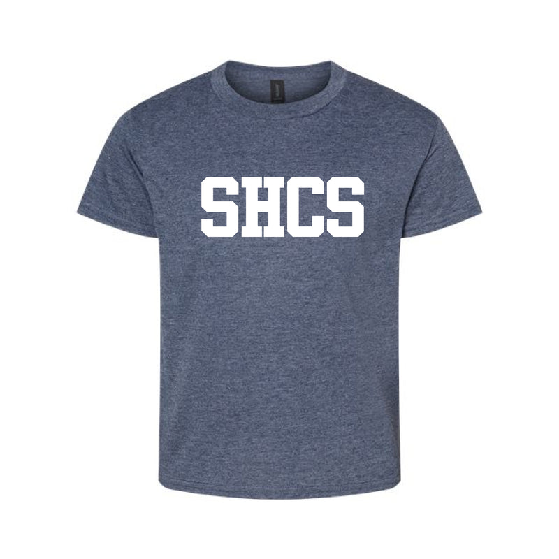 The Sacred Heart Monogram | Heather Navy Youth Tee