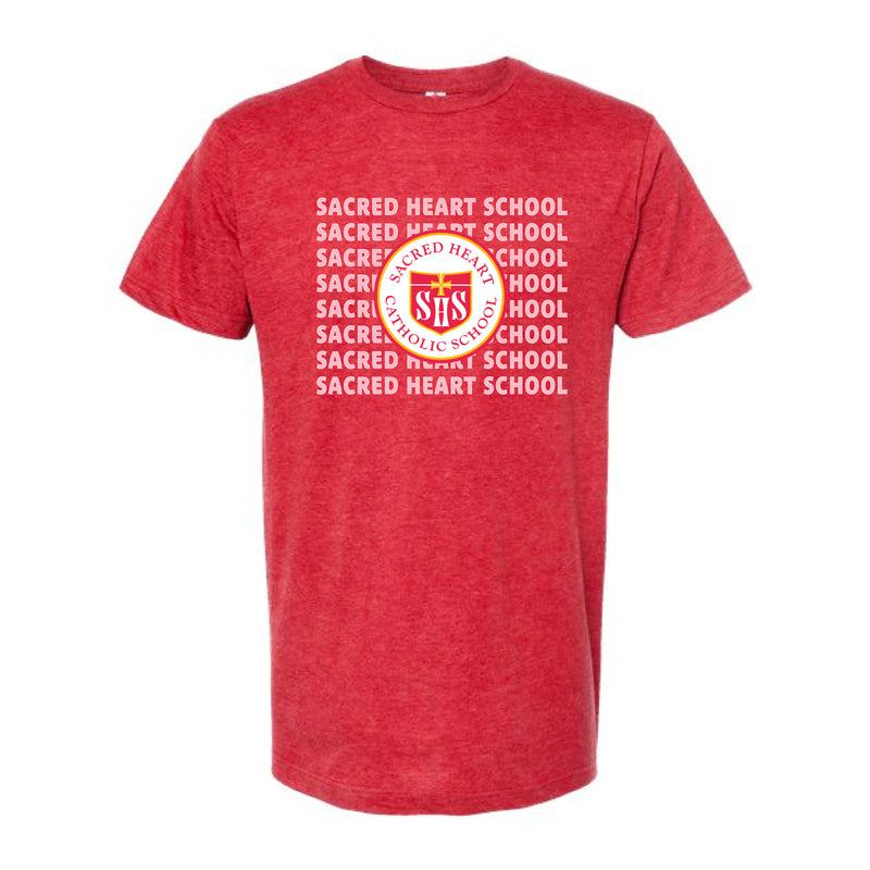 The Sacred Heart Repeat | Heather Red Oversized Tee