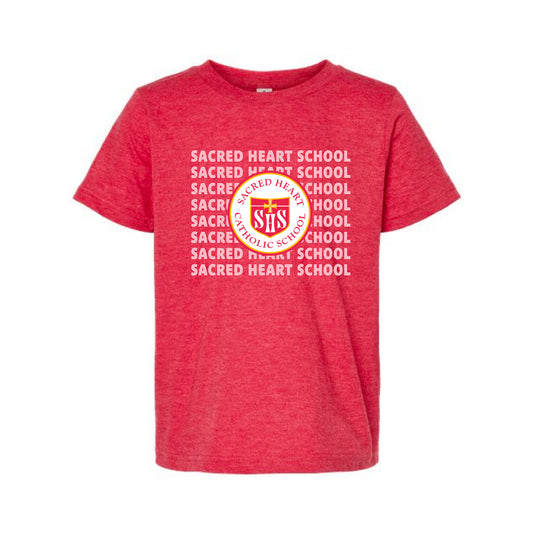 The Sacred Heart Repeat | Youth Heather Red Tee