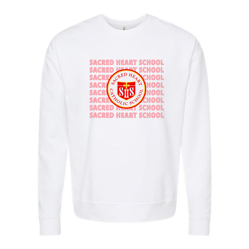 The Sacred Heart Repeat | White Sweatshirt