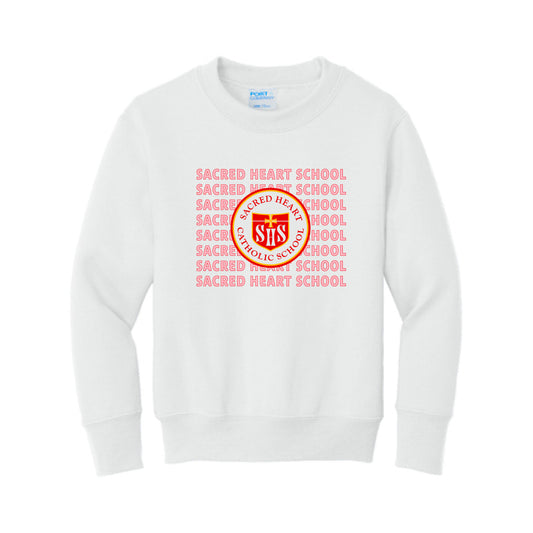 The Sacred Heart Repeat | Youth White Sweatshirt