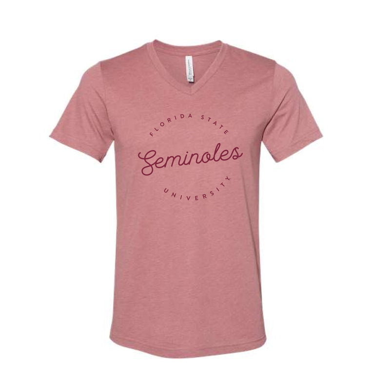 The Script FSU Seminoles | Heather Mauve V-Neck Tee