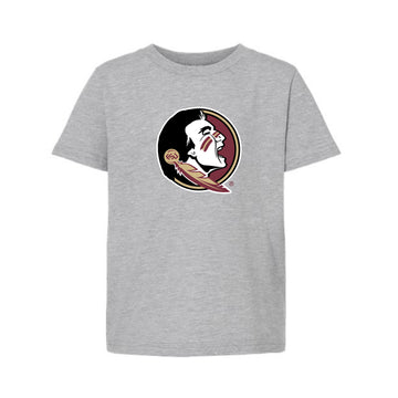 The Seminole Head Logo | Youth Heather Grey Tee