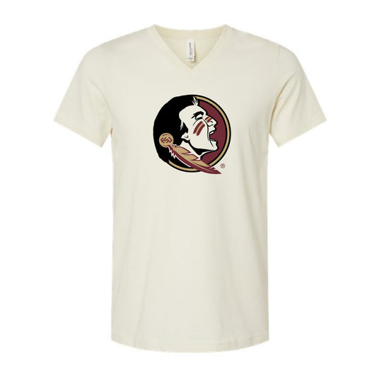 The Seminole Head Logo | Natural V-Neck Tee