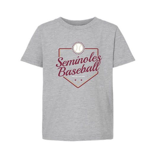The Seminoles Baseball Plate | Youth Heather Grey Tee