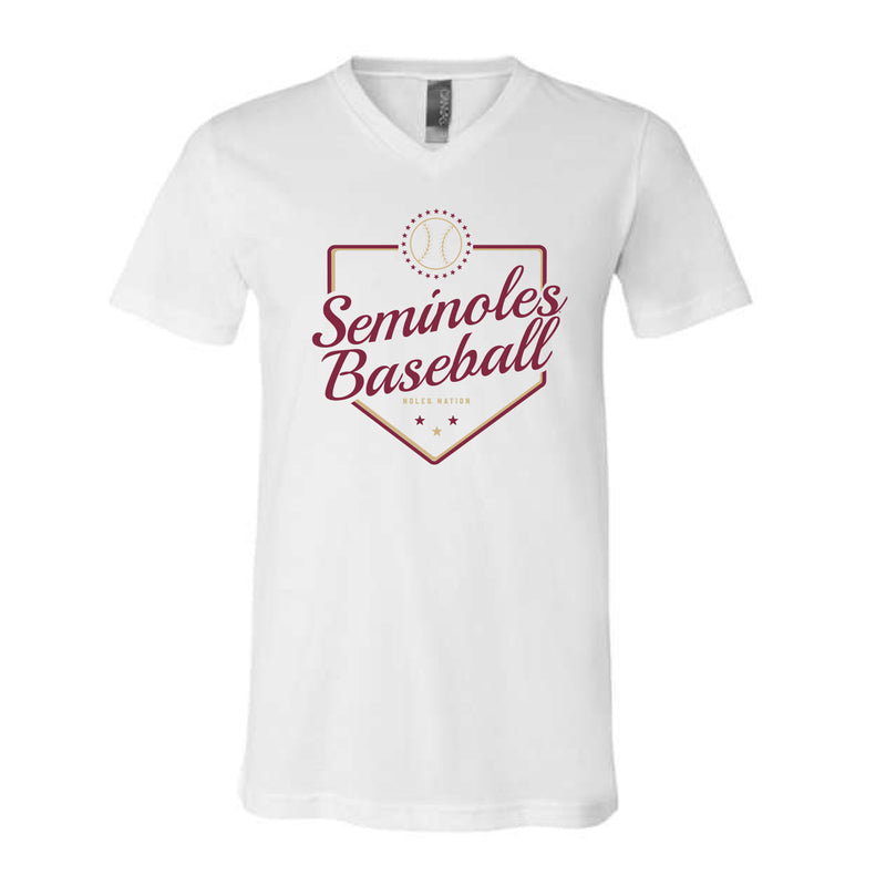 The Seminoles Baseball Plate | White V-Neck Tee