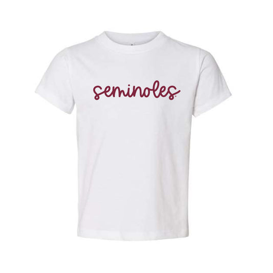 The Seminoles Cursive | Toddler White Tee